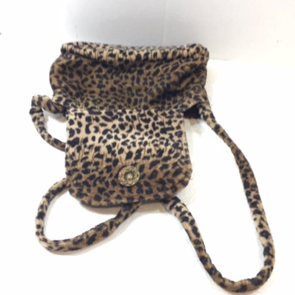 Vintage Chetah Print Soft Fabric Crossbody Bag Handmade - Picture 3 of 9